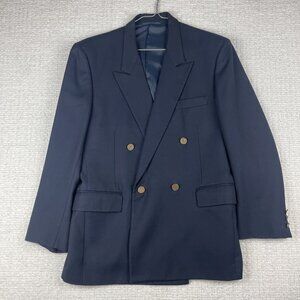 Vintage YSL Yves Saint-Laurent 40 double breasted BLAZER blue PREPPY jacket Read